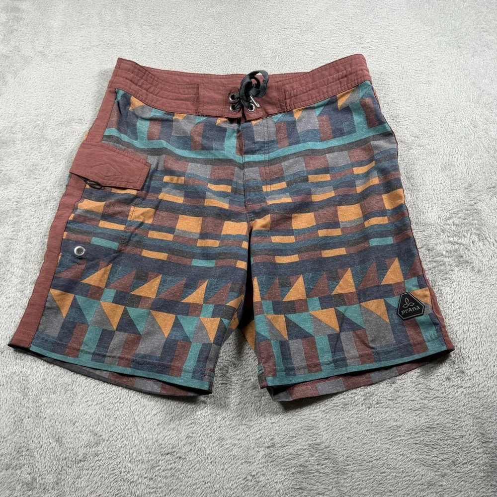 Prana Board Shorts Mens 30 Multicolor Aztec 8